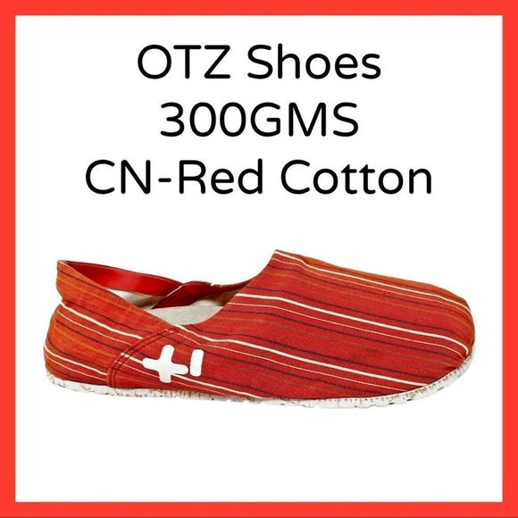NWT, Women's OTZ 300GMS Cotton Red Striped shoes: Size 14